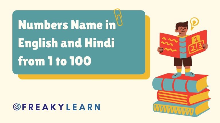 Numbers Name in English and Hindi from 1 to 100