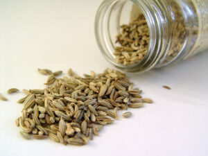 Cumin seed ground into balls