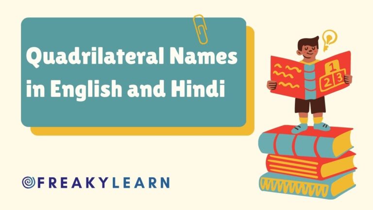 6 Quadrilateral Names in English and Hindi