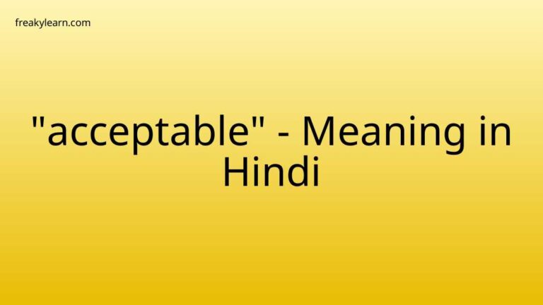 “acceptable” Meaning in Hindi