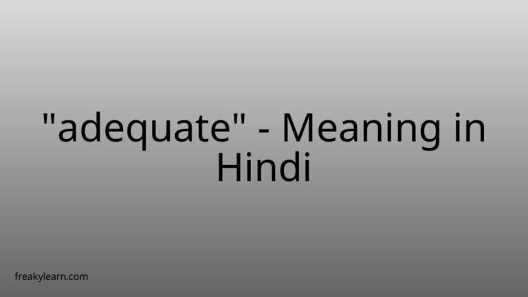 “adequate” Meaning in Hindi