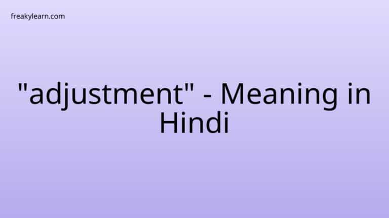 “adjustment” Meaning in Hindi