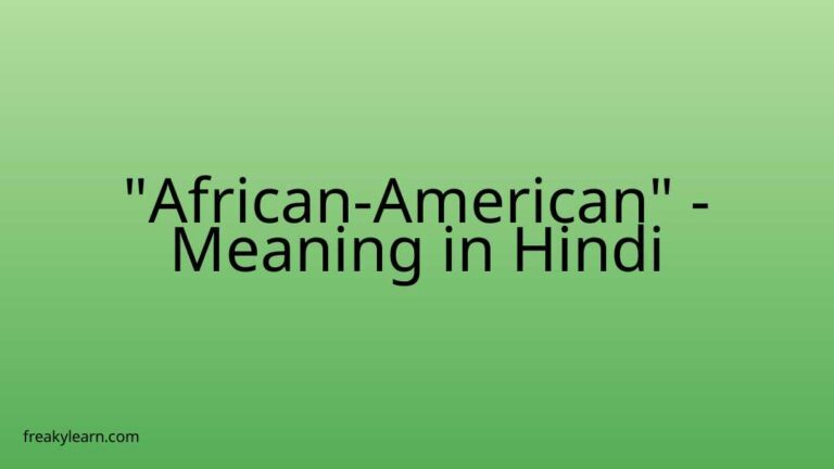 “African-American” Meaning in Hindi