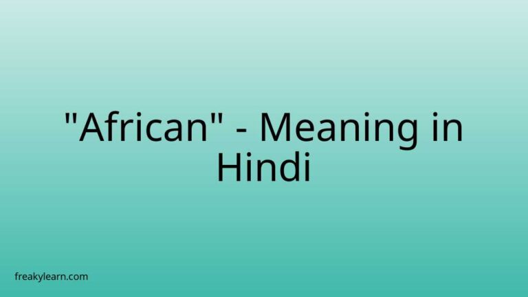 “African” Meaning in Hindi