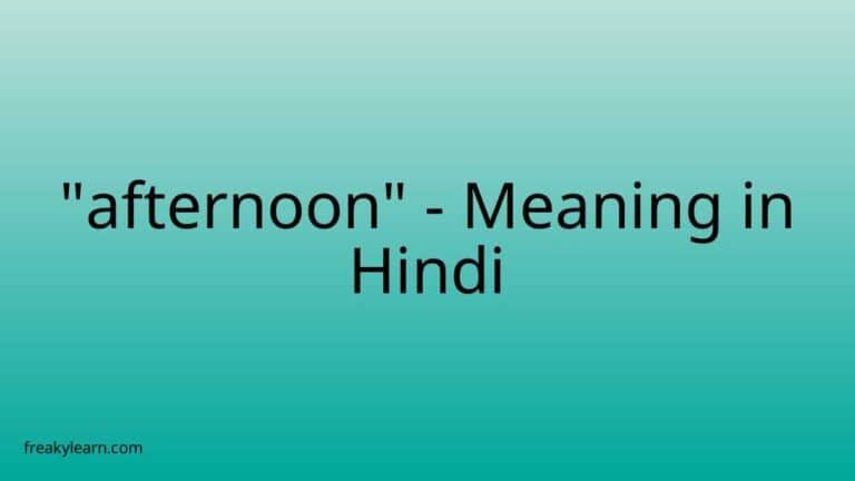 “afternoon” Meaning in Hindi