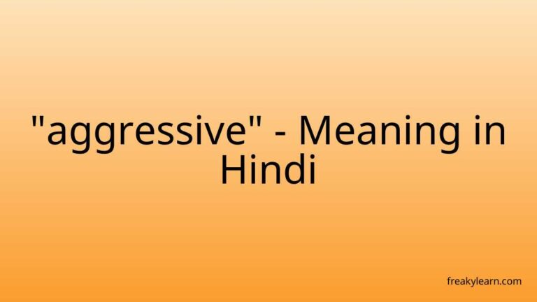 “aggressive” Meaning in Hindi