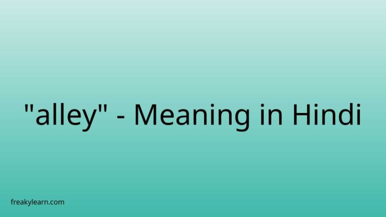 “alley” Meaning in Hindi