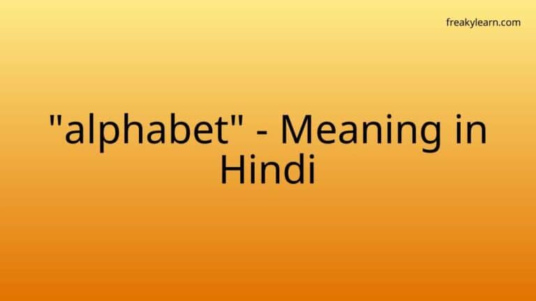 “alphabet” Meaning in Hindi