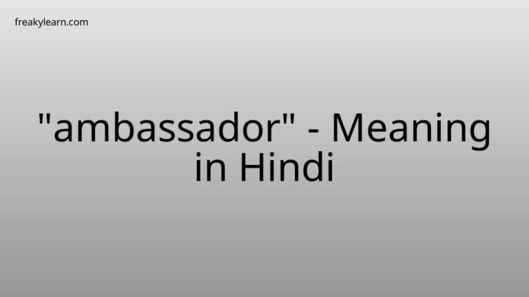 “ambassador” Meaning in Hindi