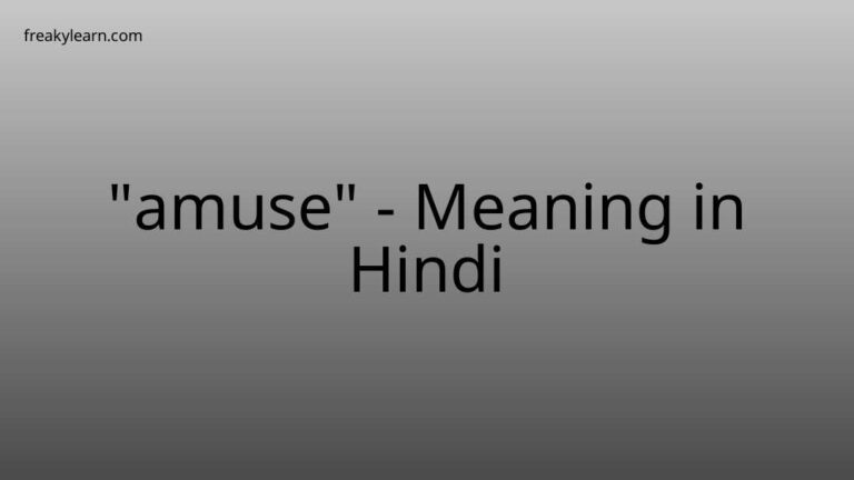 “amuse” Meaning in Hindi