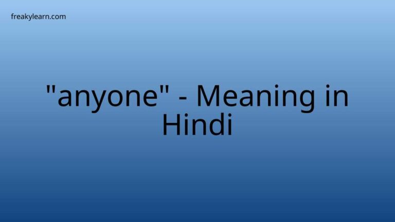 “anyone” Meaning in Hindi