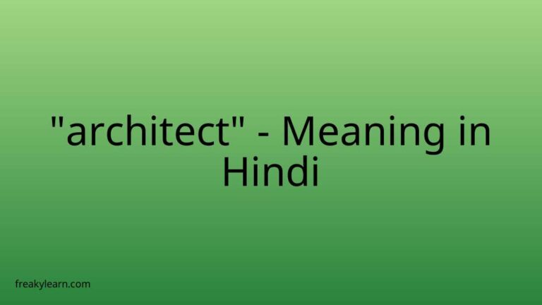 “architect” Meaning in Hindi