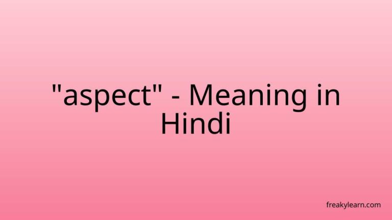 “aspect” Meaning in Hindi