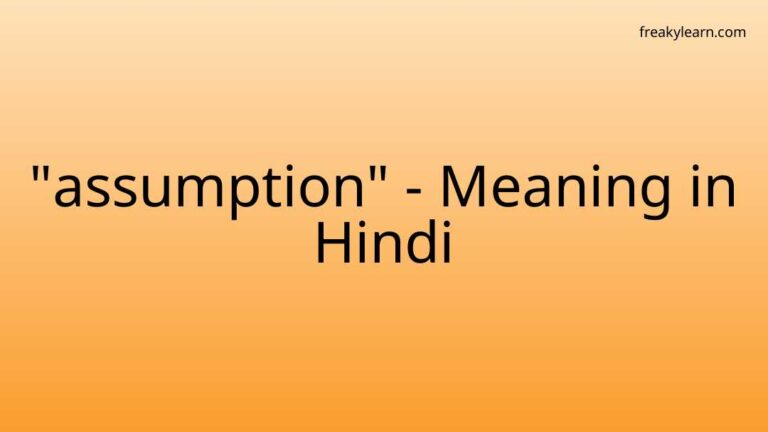 “assumption” Meaning in Hindi