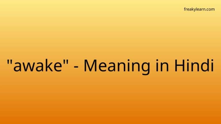 “awake” Meaning in Hindi