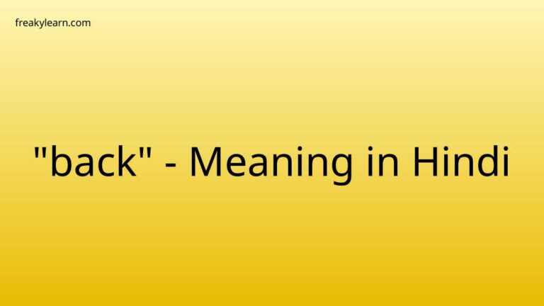 “back” Meaning in Hindi