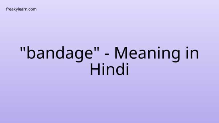 “bandage” Meaning in Hindi