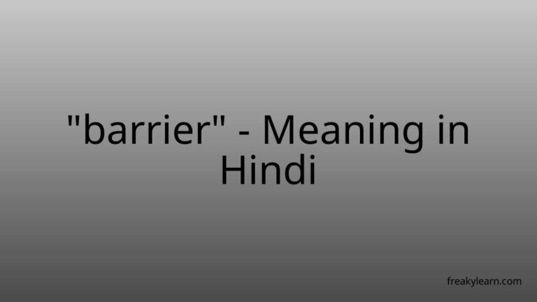 “barrier” Meaning in Hindi