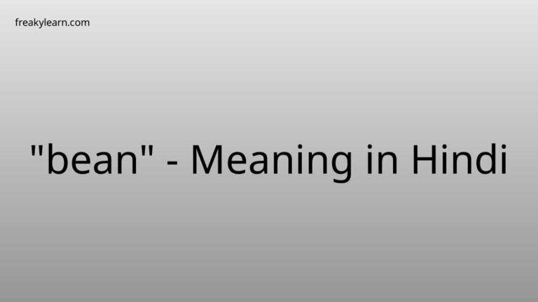 “bean” Meaning in Hindi