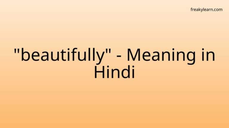 “beautifully” Meaning in Hindi