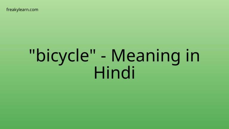 “bicycle” Meaning in Hindi