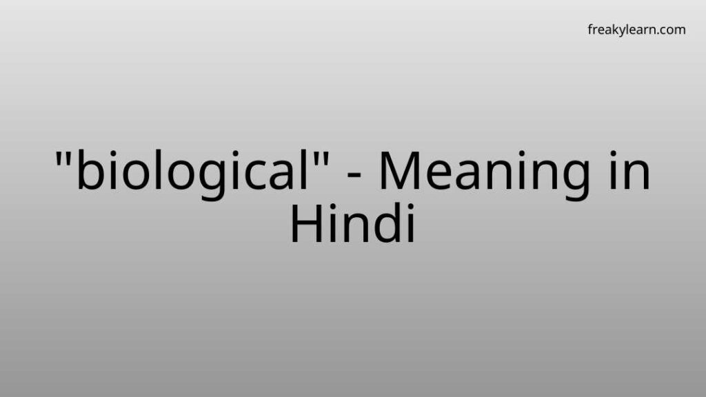 Biological Meaning In Nepali