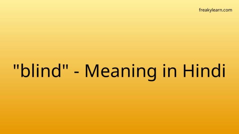 “blind” Meaning in Hindi