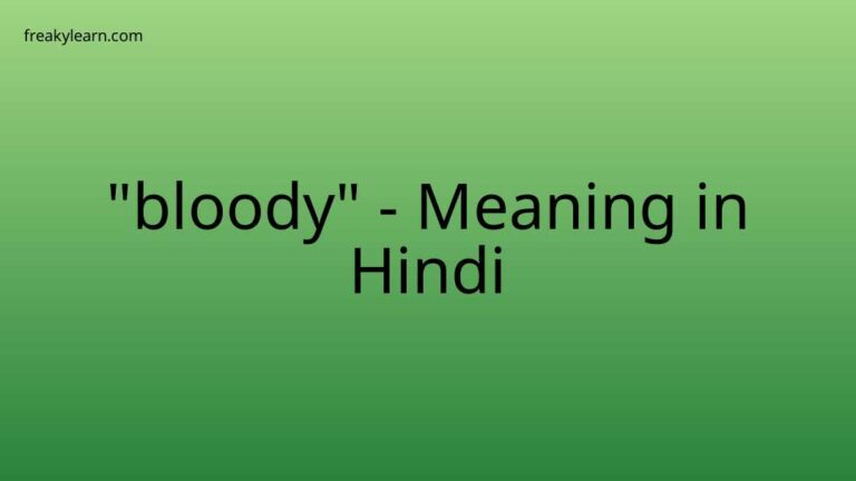 “bloody” Meaning in Hindi