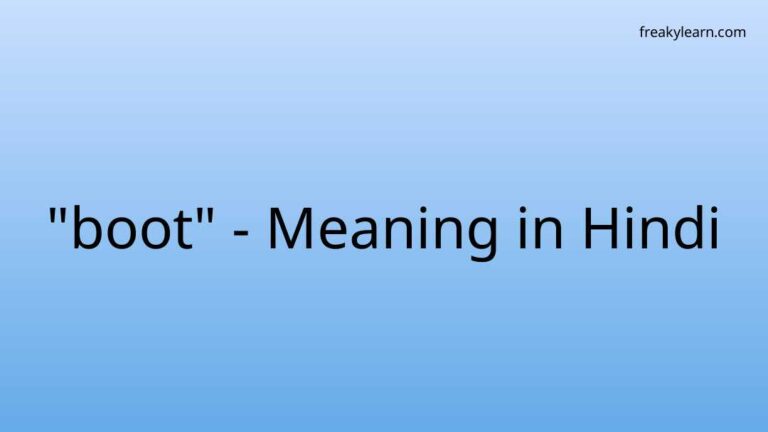 “boot” Meaning in Hindi