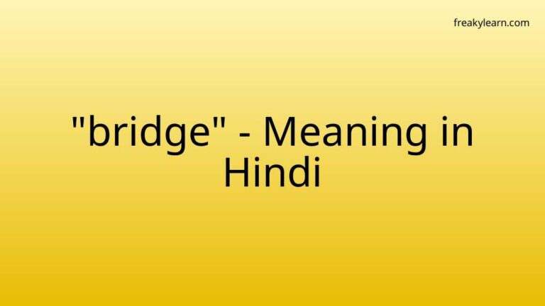 “bridge” Meaning in Hindi