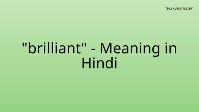 “brilliant” Meaning in Hindi