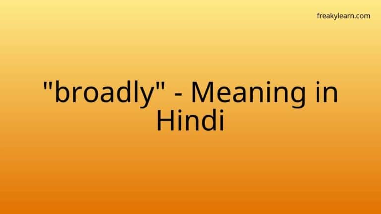 “broadly” Meaning in Hindi