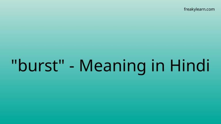 “burst” Meaning in Hindi