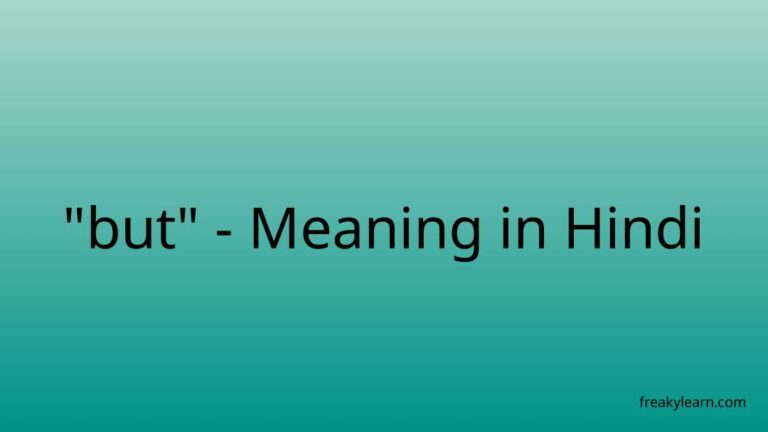 “but” Meaning in Hindi