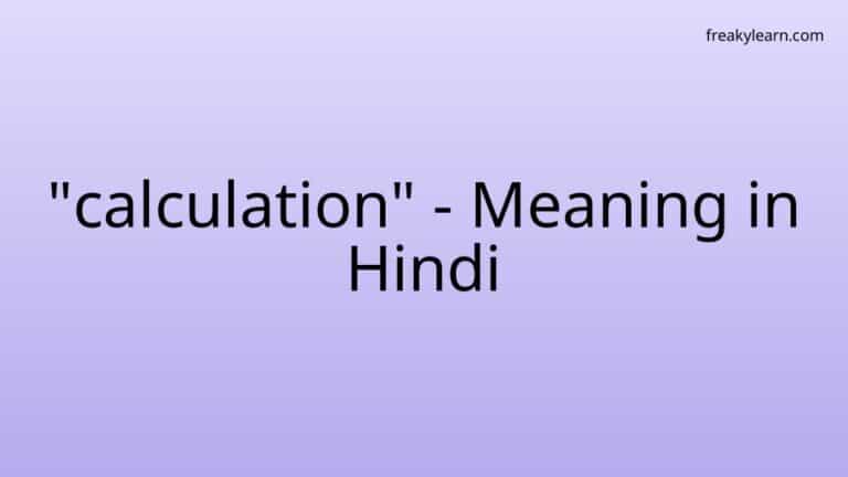 “calculation” Meaning in Hindi