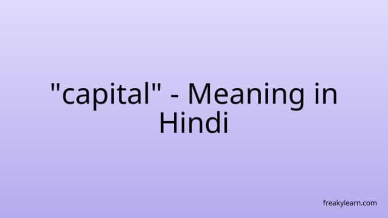 “capital” Meaning in Hindi