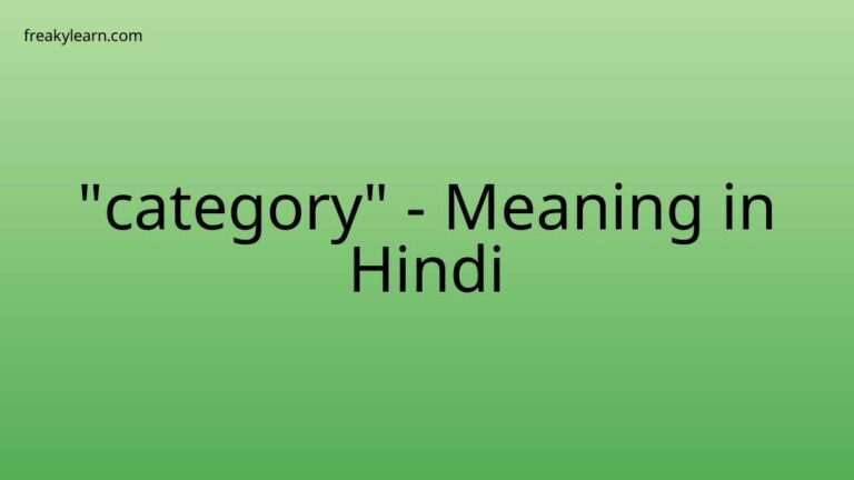 “category” Meaning in Hindi