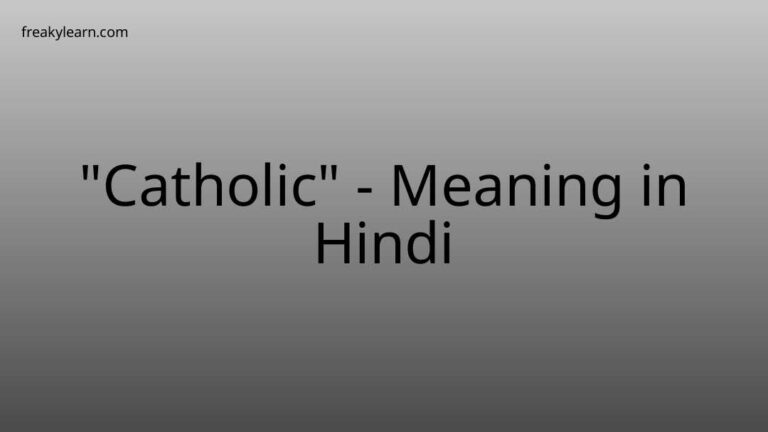 “Catholic” Meaning in Hindi