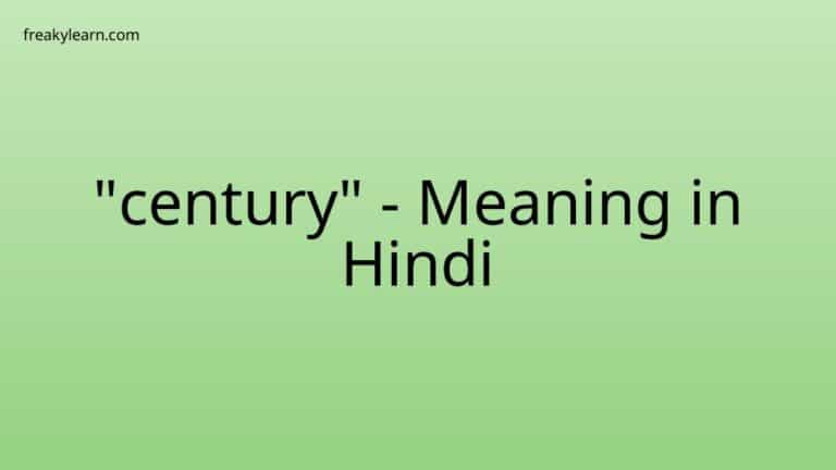 “century” Meaning in Hindi