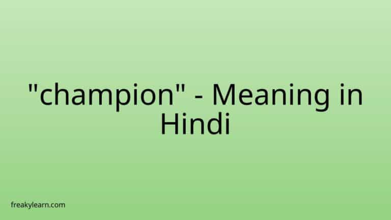 “champion” Meaning in Hindi