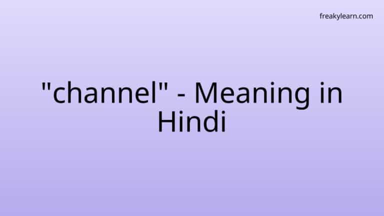 “channel” Meaning in Hindi