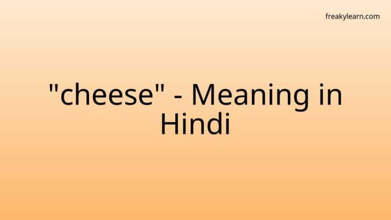 “cheese” Meaning in Hindi