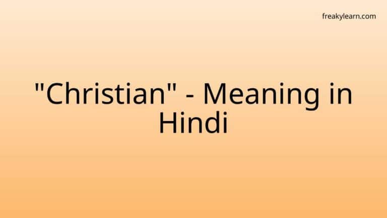 “Christian” Meaning in Hindi