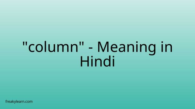 “column” Meaning in Hindi