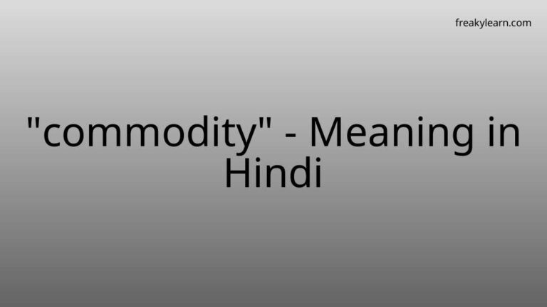 “commodity” Meaning in Hindi