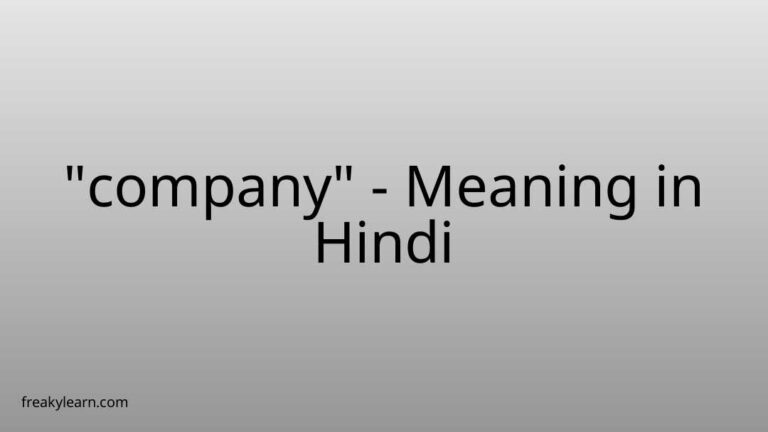 “company” Meaning in Hindi