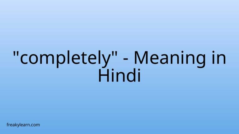 “completely” Meaning in Hindi