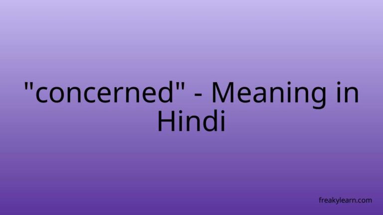 “concerned” Meaning in Hindi