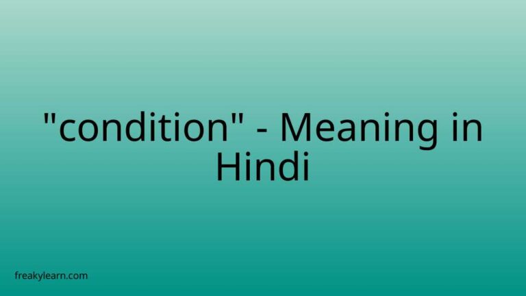 “condition” Meaning in Hindi