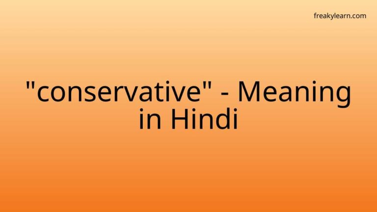 “conservative” Meaning in Hindi